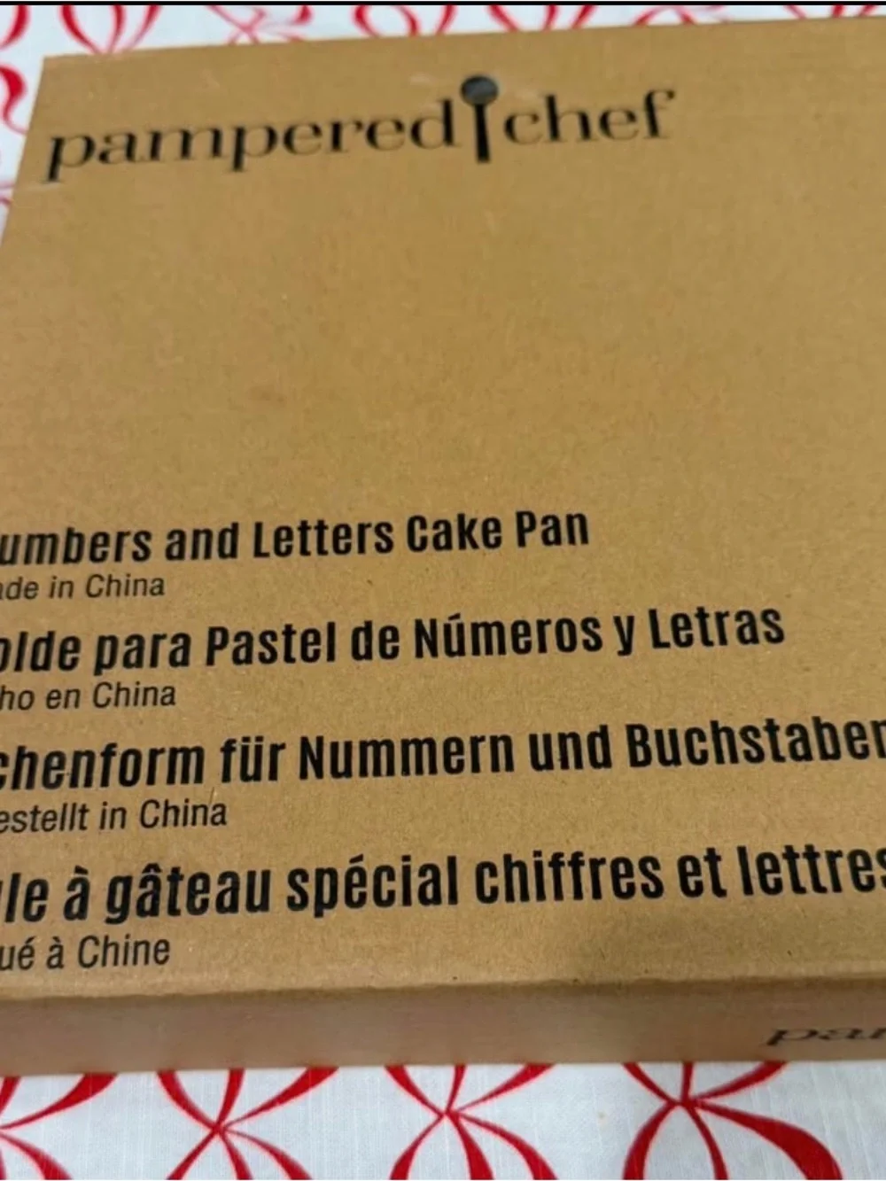 Pampered Chef Numbers and Letters Cake Pan - Brown and Black Print